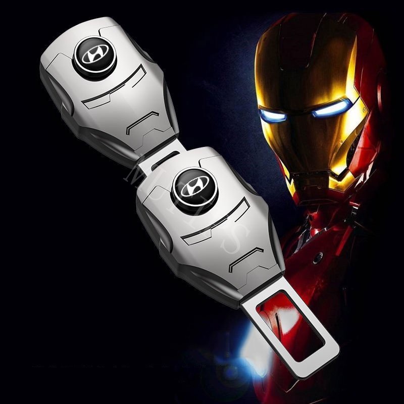 Hyundai 1 / 2Pcs Gesper Extension Sabuk Pengaman Mobil Desain Iron Man Untuk i20 Trajet H1 i10