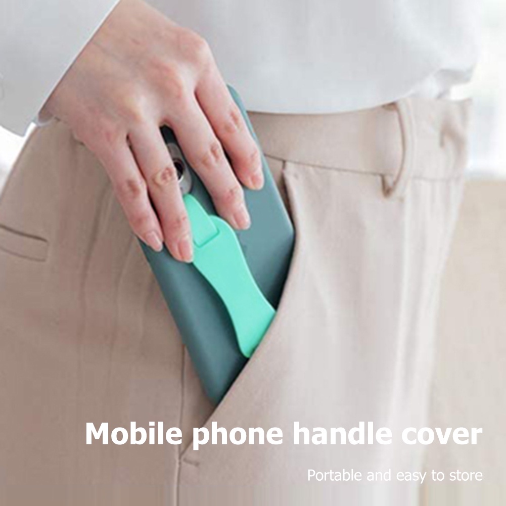 1pc Strap Holder Handphone Universal Bahan Silikon Stretch Elastis Multifungsi