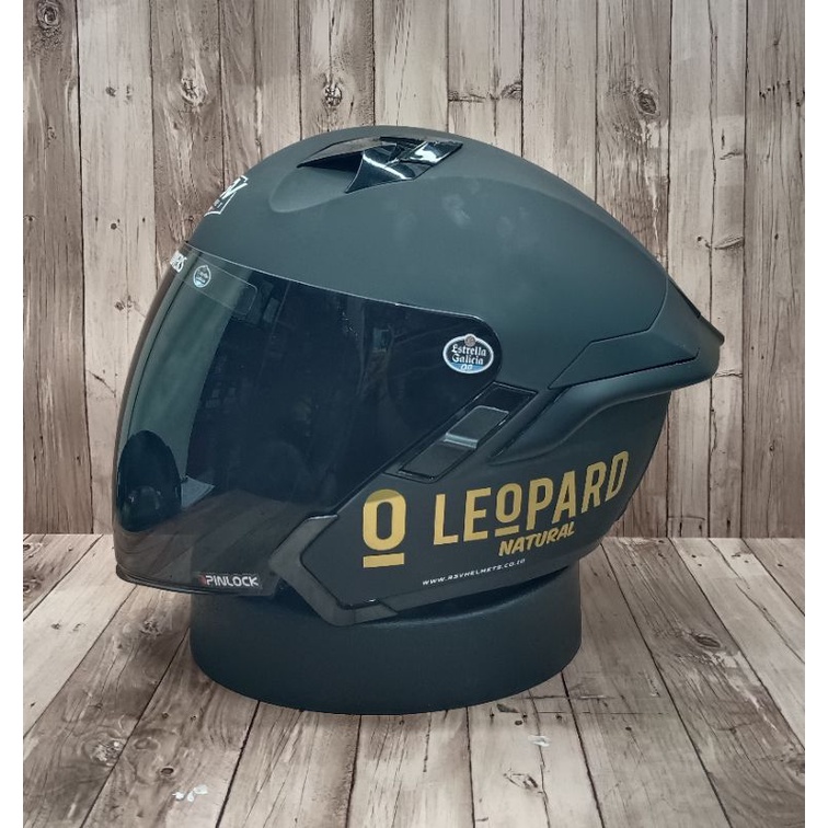 HELM RSV SV300 BLACK DOFF PAKET GANTENG LEOPARAD VISOR IRIDIUM - SPOILER 3D-1