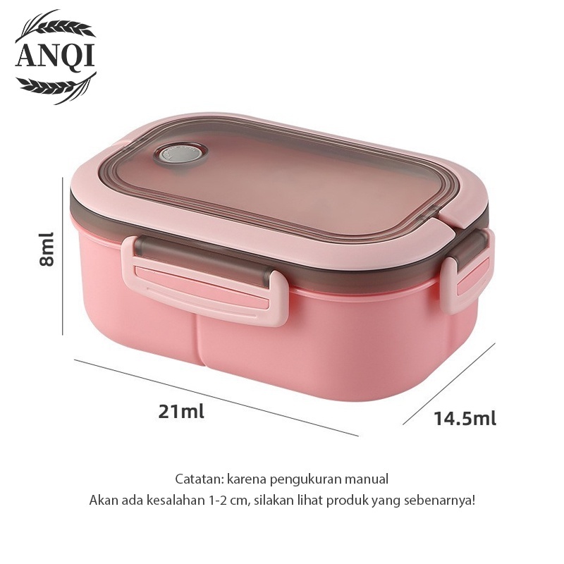 ANQI 1888 Lunch Box Set Microwavable Anti Tumpah Sekat-Bpa free VS-205
