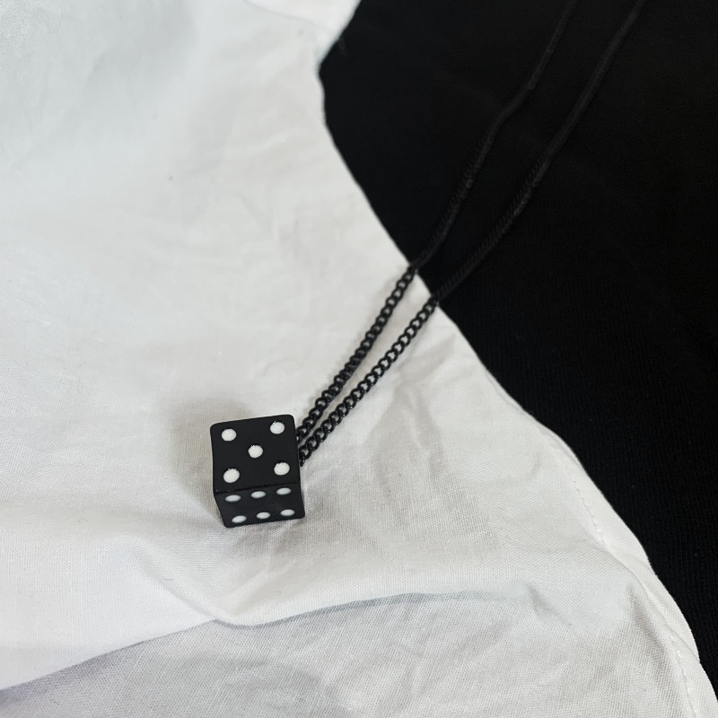 Dice Necklace Accessories Simple Pendant Trendy