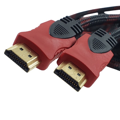 Kabel HDMI 3M Cable HDMI to HDMI Jaring Merah Hitam HDTV 3 Meter