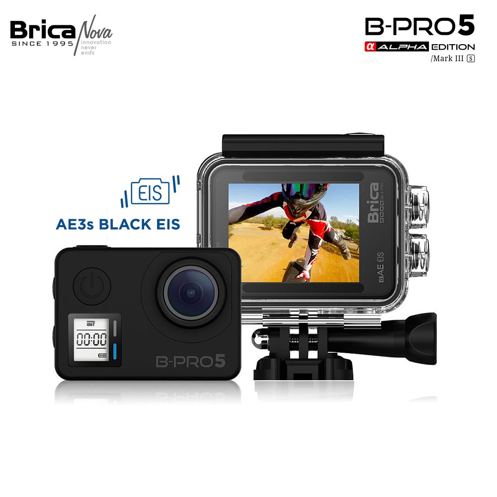 Brica B-Pro 5 - BPRO5 Alpha Edition 4K Mark III S (AE3S) EIS Black - Action Cam - Free T-Shirt Image 3