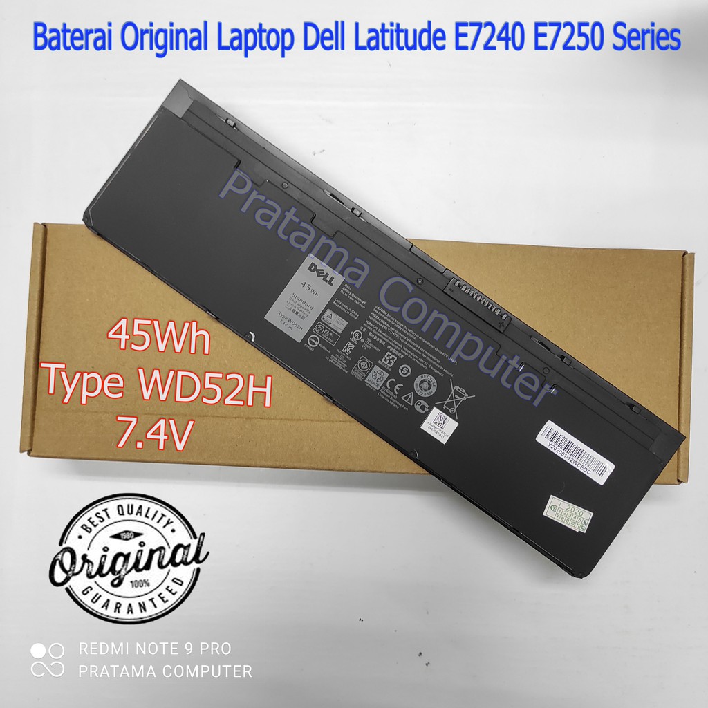 battery baterai original laptop dell latitude e7240 e7250 series type wd52h