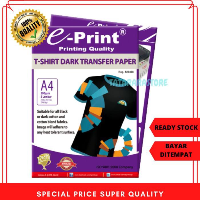 

New Best Seller Kertas Hvs / E-Print Transfer Paper Dark