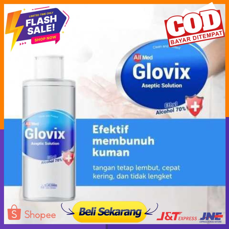 Glovix Hand Sanitizer Cair Antiseptic  Moisturizing Fresh Scent 250ml