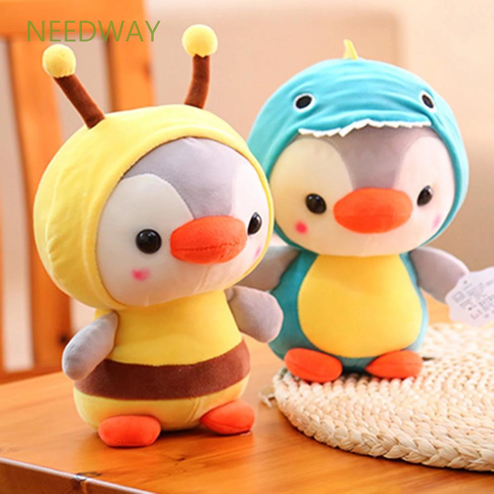 Needway  Cute Stuffed Toy Kids Toys Penguin Cosplay Frog Penguin Plush Toy Children Gifts Animal Doll Small Gift for Friend Keychain 13/25cm Penguin Cosplay Bee