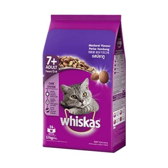 MAKANAN KUCING WHISKAS MACKEREL SENIOR 1.1KG