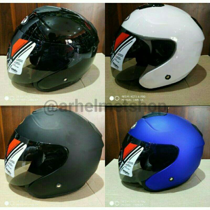 [COD] HELM KYT DYR REPLIKA KYOTO SOLID WHITE PUTIJ BLACK HITAM METALIC GLOSY BISA PAKET GANTENG