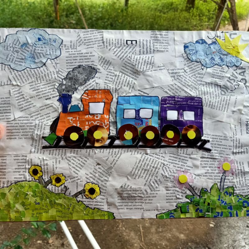 mozaik majalah bekas mozaik kertas kolase majalah bekas A3
