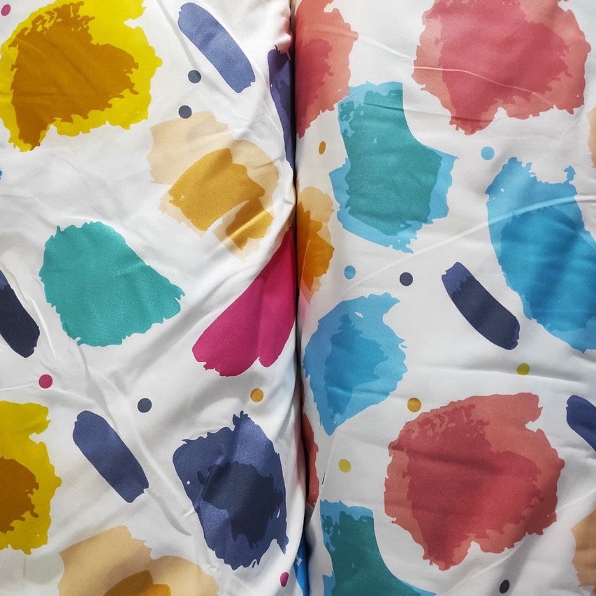 KONICO Bahan Kain Sprei Bahan MIKROTEX Motif BRUSH ABSTRAK TABUR ( kain meteran )