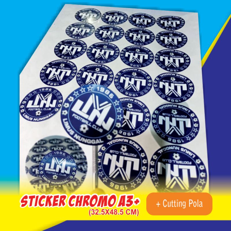 

cetak stiker chomo custom untuk lebel kemasan free cutting pola