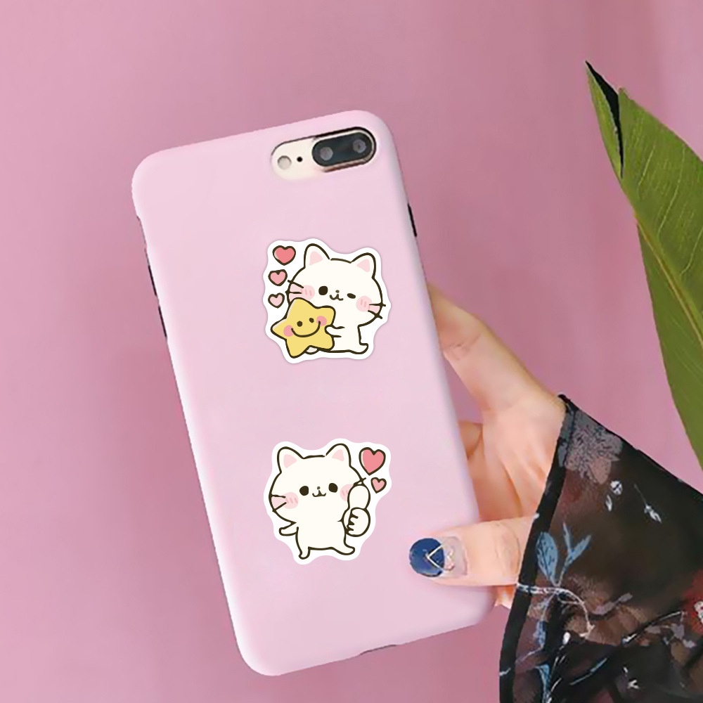 Neko kucing stiker lucu kartun hewan peliharaan kitty Jurnal bahan phone case Air Cangkir Dekorasi t