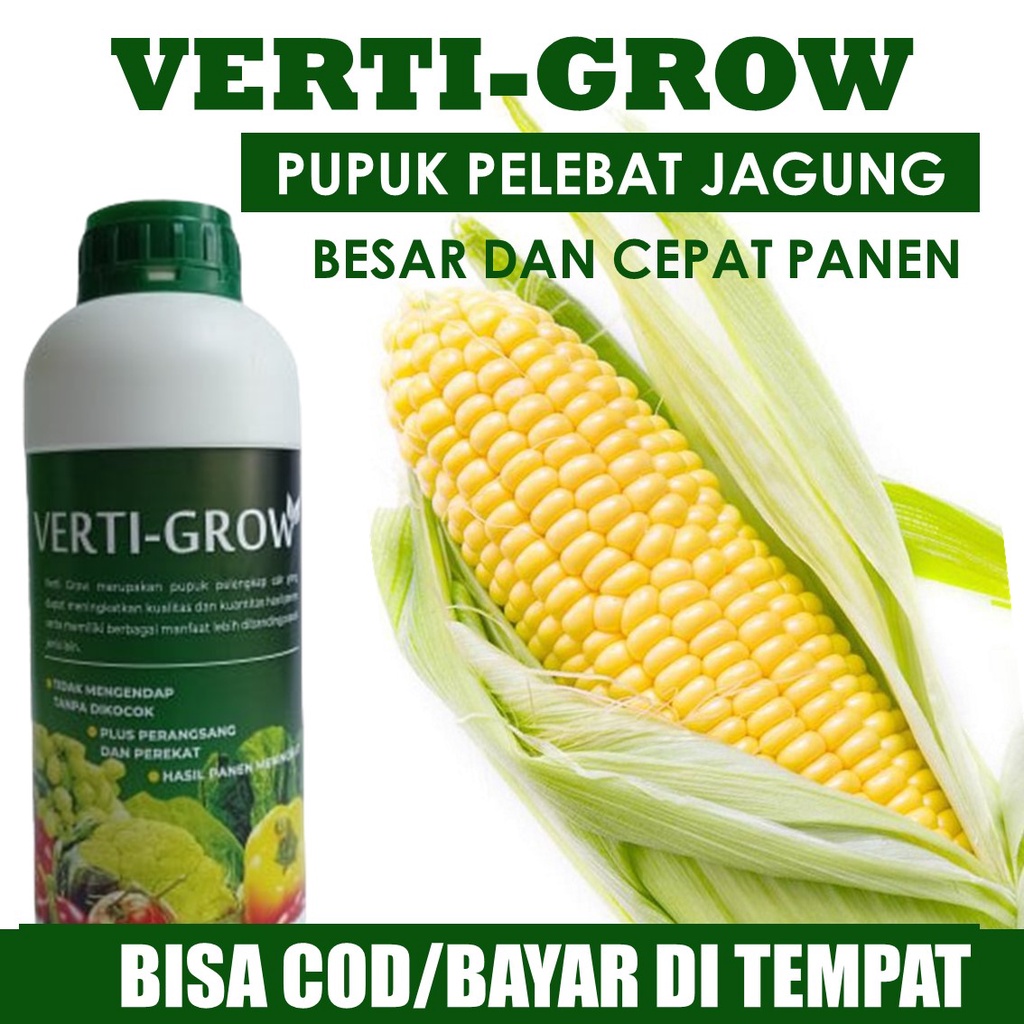 PUPUK NPK Cair Pelebat dan Pembesar Jagung Verti-GROW 500 ML- Obat Pembesar Lebat Jagung Tahan Musim Hujan dan Kemarau - Pupuk Organik Semprot Mlebatkan Jagung Tanp Rontok dan Besar 100% ORIGINAL NPK Cair Tanaman Jagung