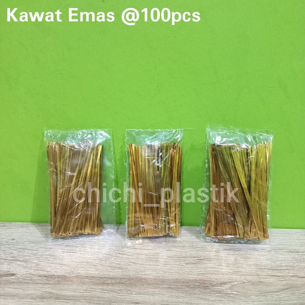 Kawat emas twist tie 8cm kawat 100pcs