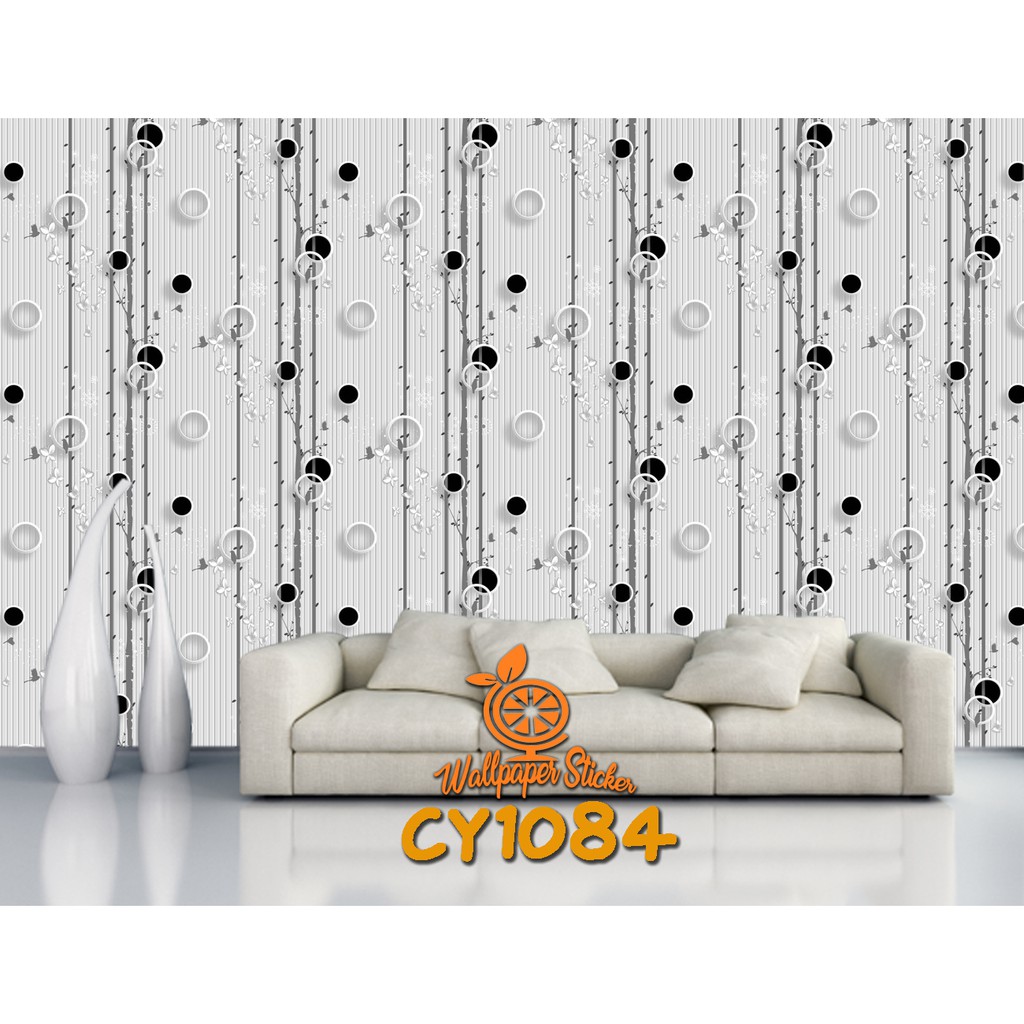 wallpaper stiker dinding 45 cm x 10 meter | anti air motif pohon hitam | solusi dekorasi