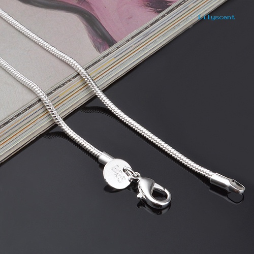 Kalung Rantai Ular Bahan 925 Sterling Silver Ukuran 2mm Untuk Wanita