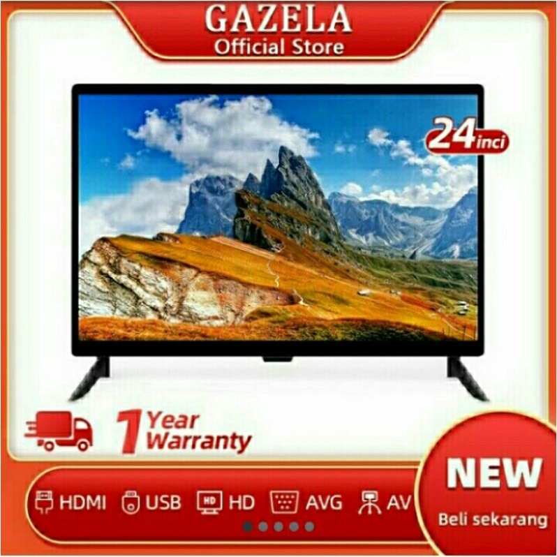 Gazela TV LED 24 inch Full HD Murah Televisi Multi Fungsi