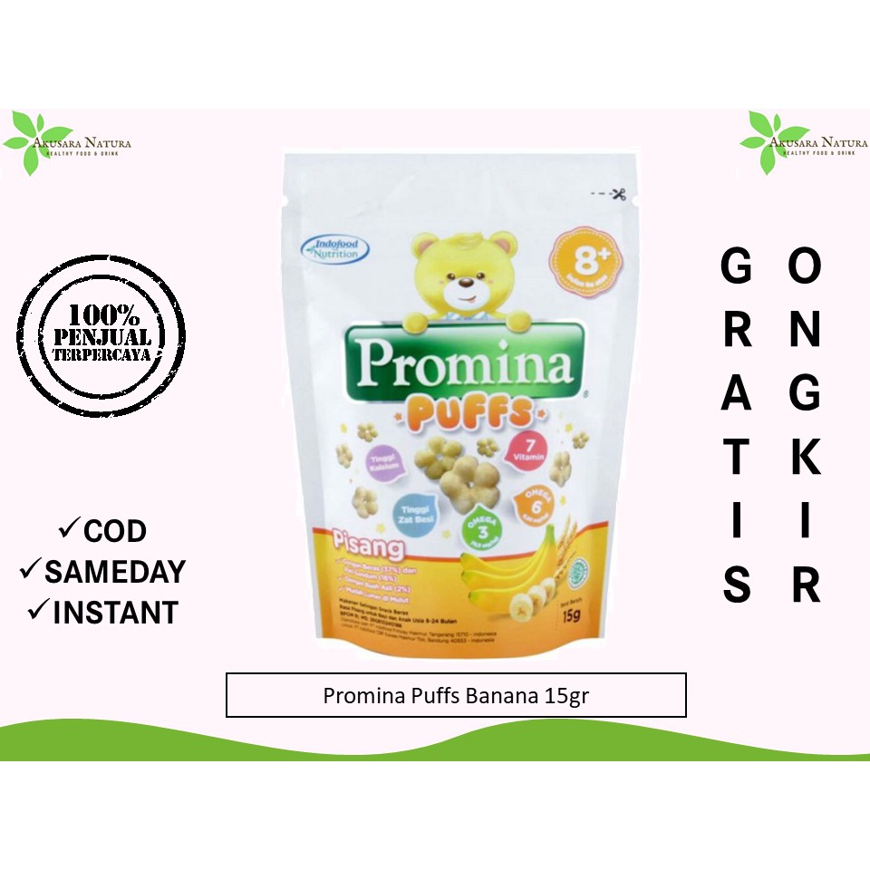 Promina Puffs / Milna Puffs  Snack Bayi APPLE BANANA BLUEBERRY 15 gr [BISA COD | SAMEDAY | INSANT]