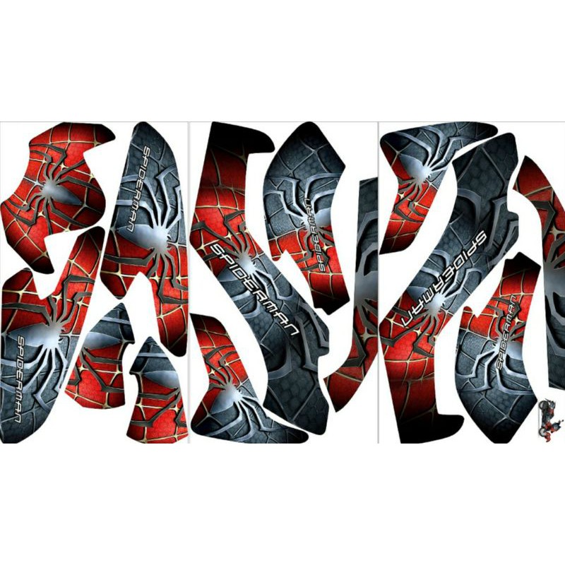 stiker decal nmax kombinasi warna merah/abu spiderman