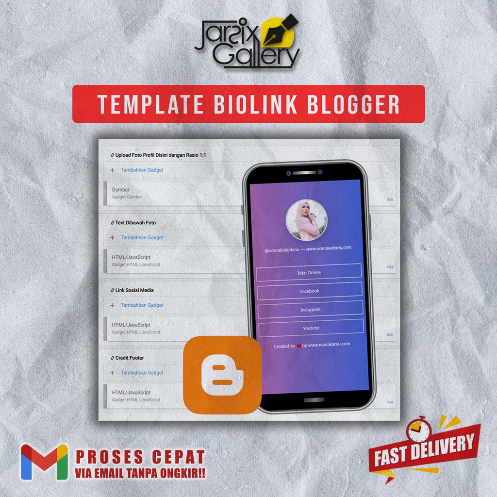 Template Biolink Blogger Simpel Mudah digunakan