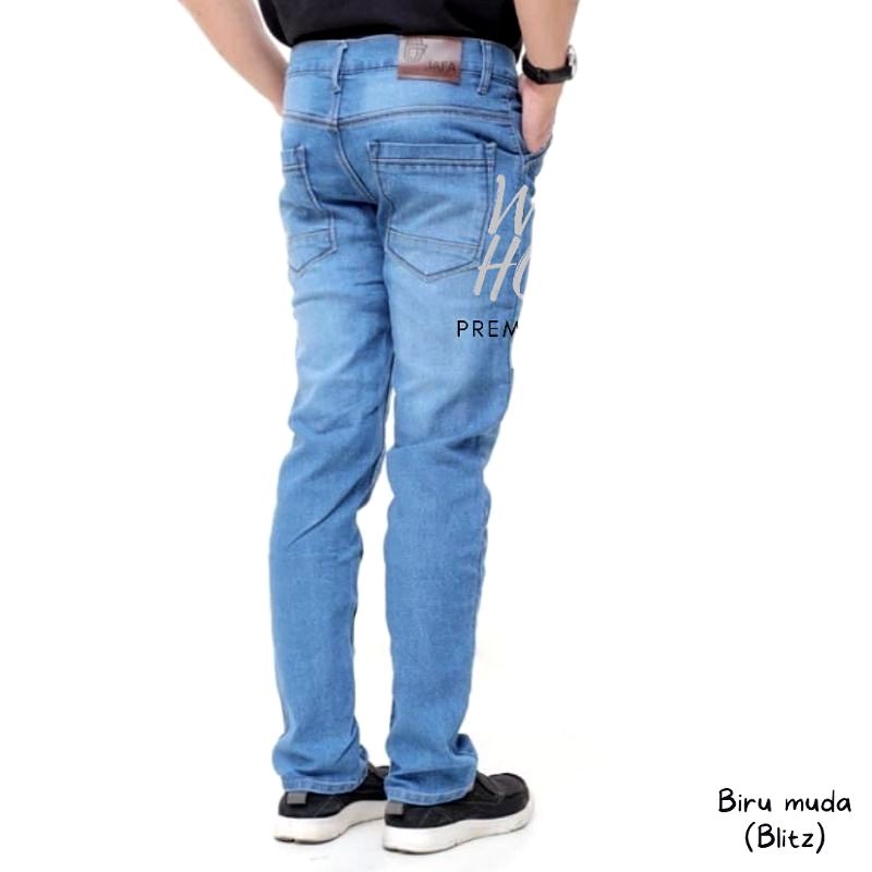 (PROMO) Celana Jeans Pria Panjang Slim Fit Bahan Stretch Melar Ukuran 27-38