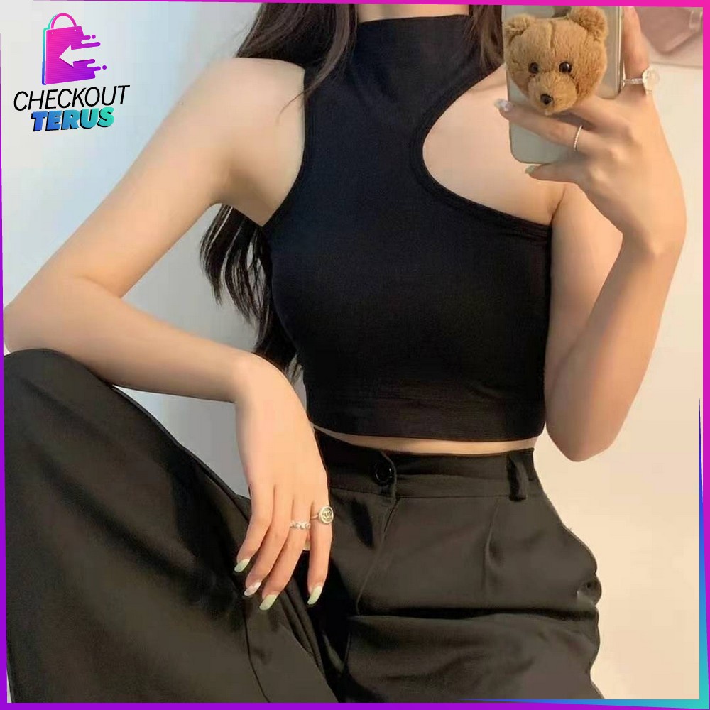 CT P104 Crop Top Atasan Wanita Korea Style Tang Top Wanita Pakaian Wanita Crop Top Bralette Pakaian Dalam Wanita BH Fashion