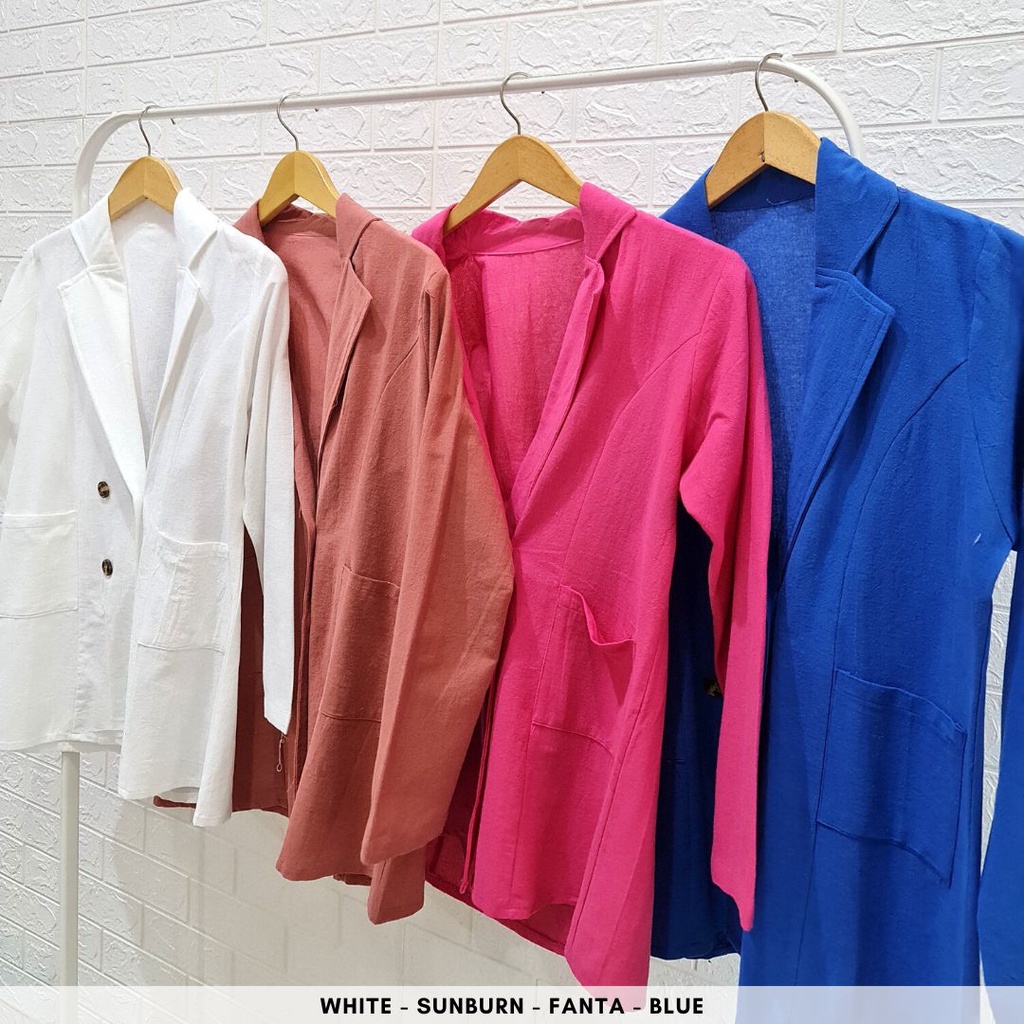 4557 wendies korean button blazer one set pocket