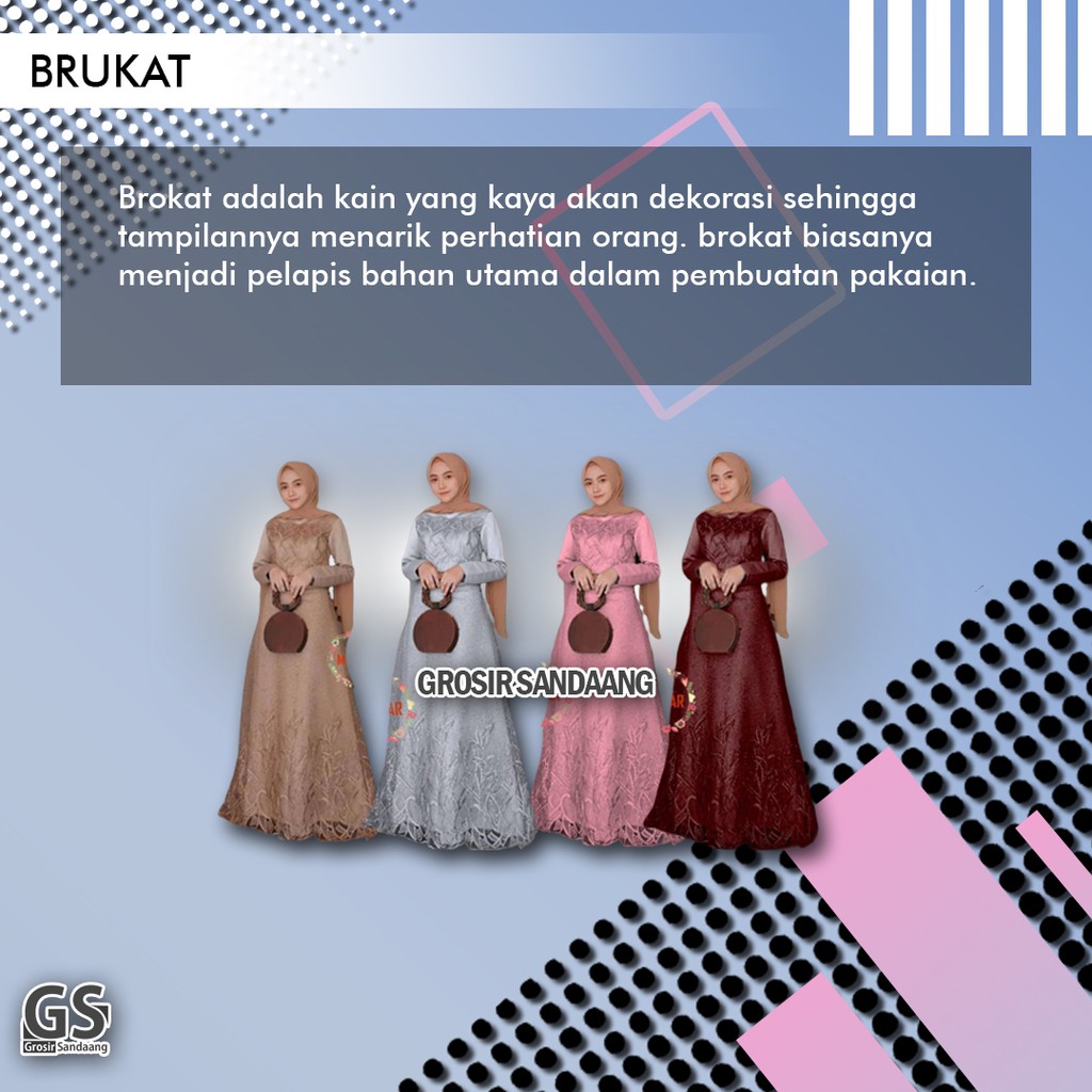 GAMIS SYAR I GAMIS BRUKAT GAMIS BROKAT AURA GOWN GAMIS BURKAT AURA GOWN DRESS BRUKAT GROSIR SANDAANG