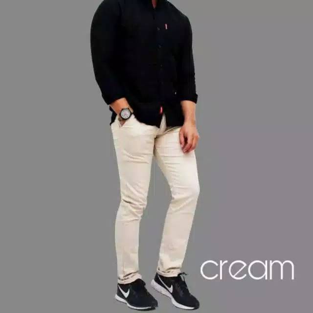 CELANA PRIA CHINO Slim fit Panjang Kerja kantor Santai Liburan Cowok Gentleman Boy Skinny