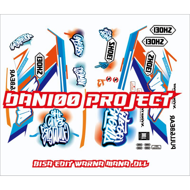 water decal helm Shoei Alex marquez cataluna 2019 (BUKAN STIKER)