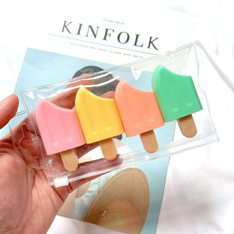 stabilo ice cream stick es krim batang 1 set isi 4 warna stabilo murah stabilo lucu murah stabilo un