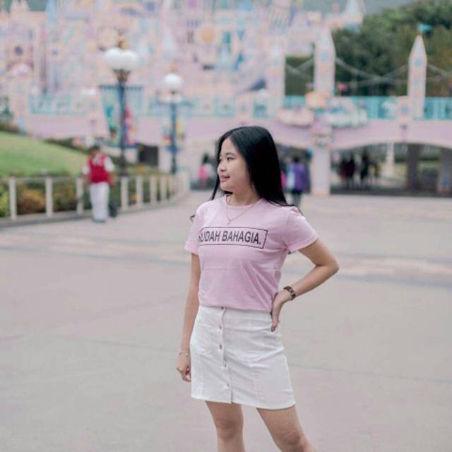 FOURFASHION TSHIRT SUDAH BAHAGIA PINK SOFT LP