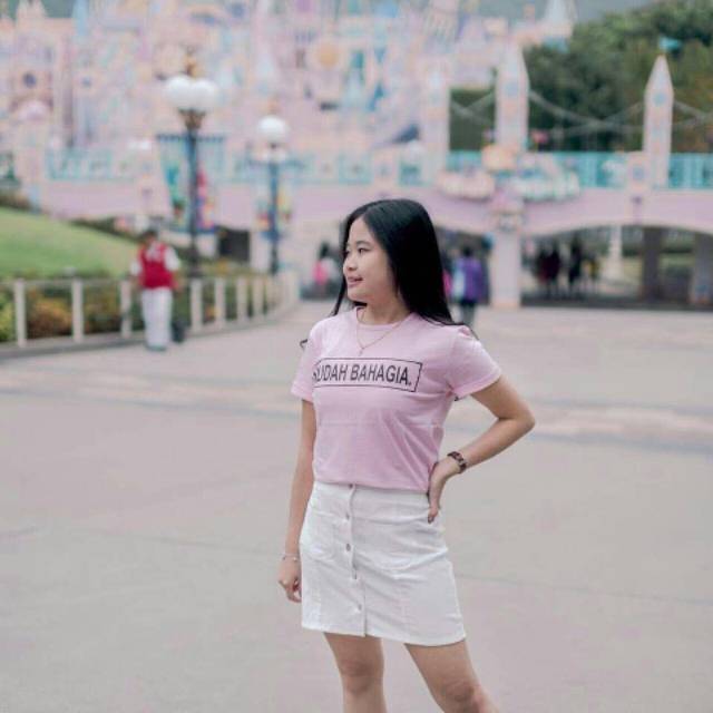 FOURFASHION TSHIRT SUDAH BAHAGIA PINK SOFT LP