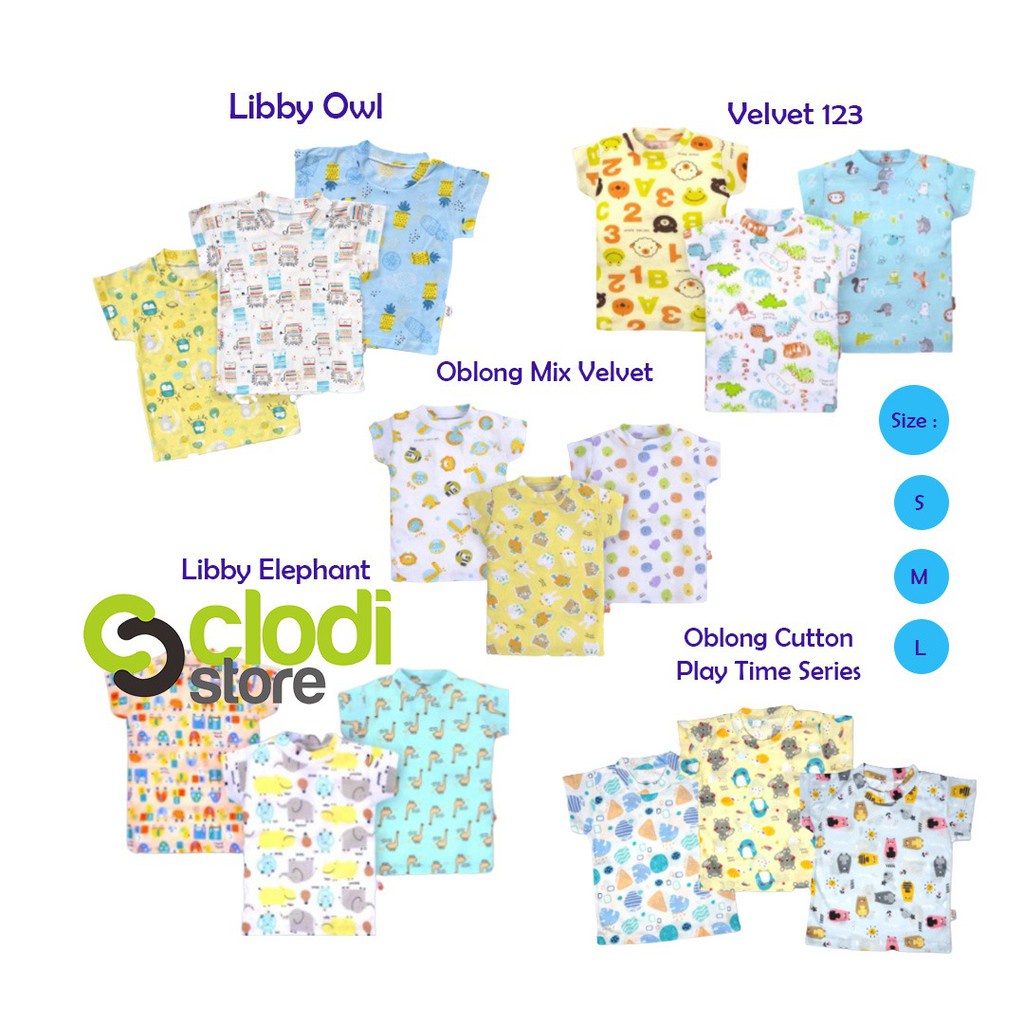 Baju Bayi Oblong Baju PendTangan ek SML Libby Velvet Junior Animal / Triangle Kaos Velvet