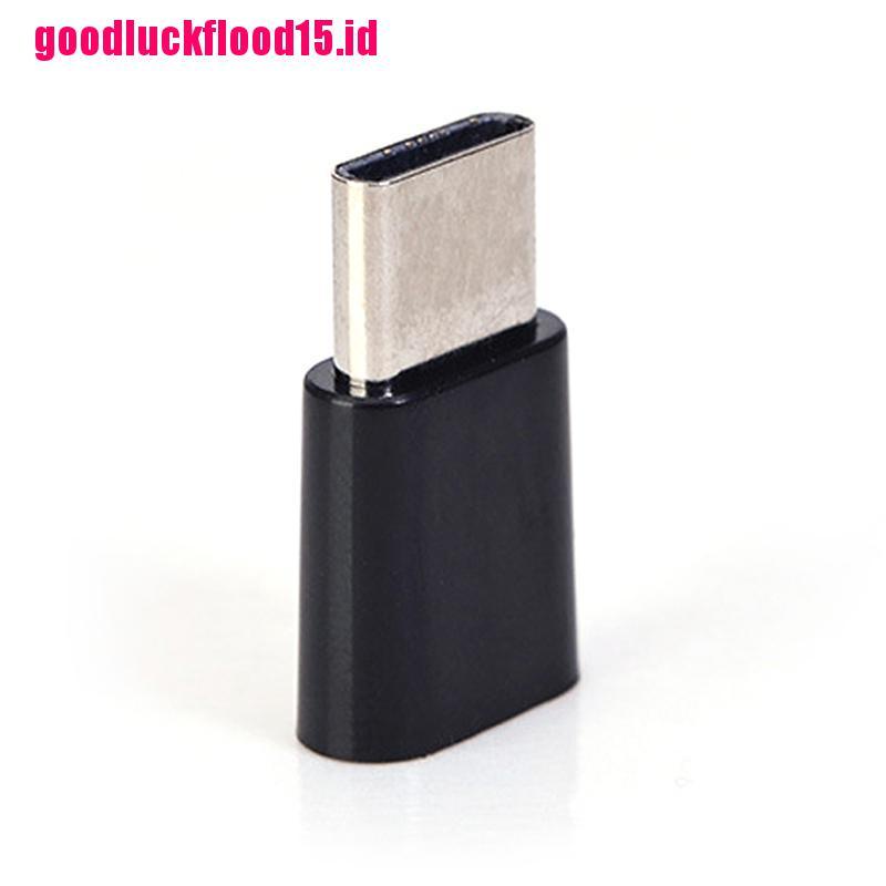 (LUCKID) Adapter Konverter Charger Micro USB Female Ke Tipe-C Male