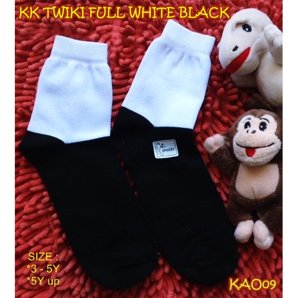 KAO09 KK TWIKI WHITE BLACK KAOS KAKI ANAK SEKOLAH