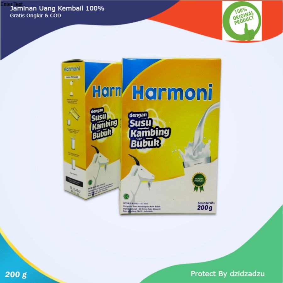 

Susu Kambing Etawa Harmoni susu Kambing Asli Original Box Kemsan Bubuk 200gr