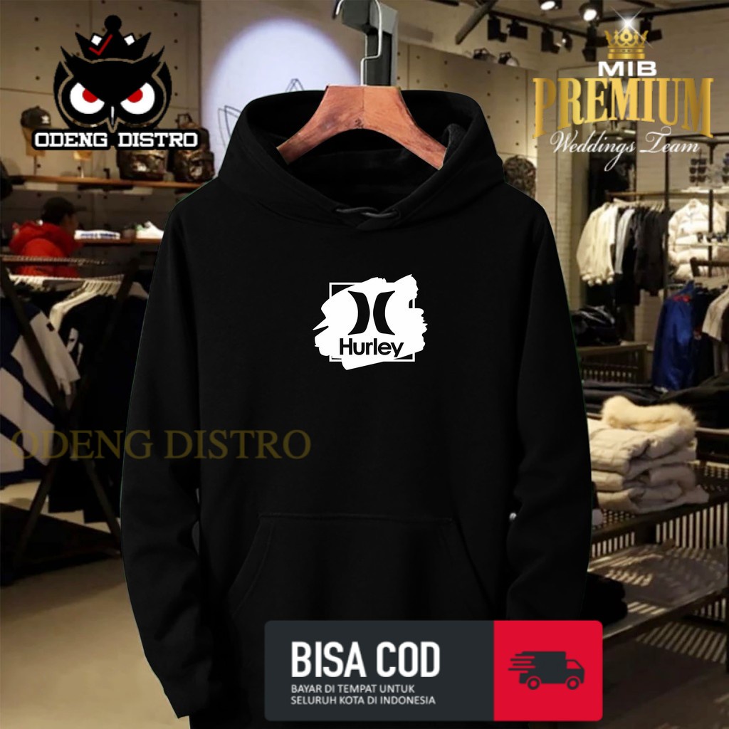 Hoodie Hurley Square WhiteJaket Sweater Basebal Varsity Distro Keren Kekinian Termurah Bandung Origi