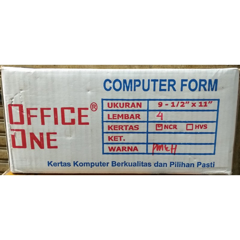 

Continous Form 9 1/2 x 11" 4ply / 4ply bagi 2 OFFICE ONE