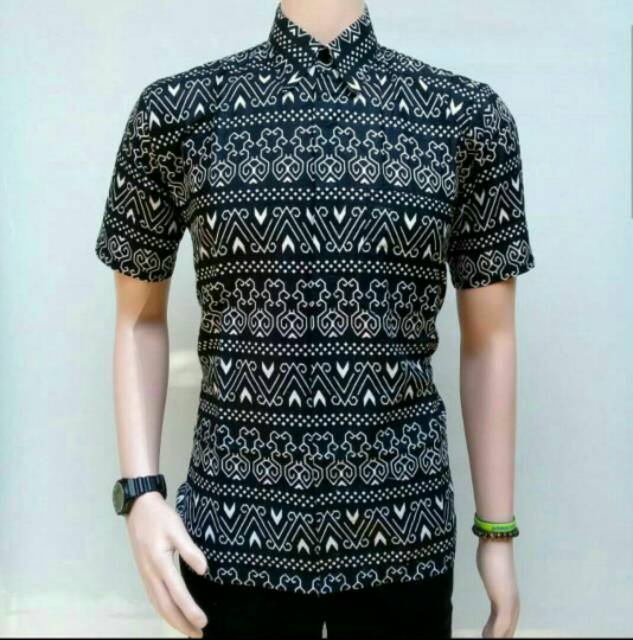 Kemeja Batik Lengan Panjang 021 RISNA BATIK HRB026 HEM BATIK MURAH SENO SOGAN BAKUNG PADI MANGGAR