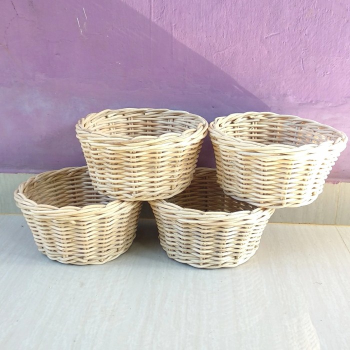 keranjang rotan bulat parcel seserahan sovenir murah 20×15×10 CM