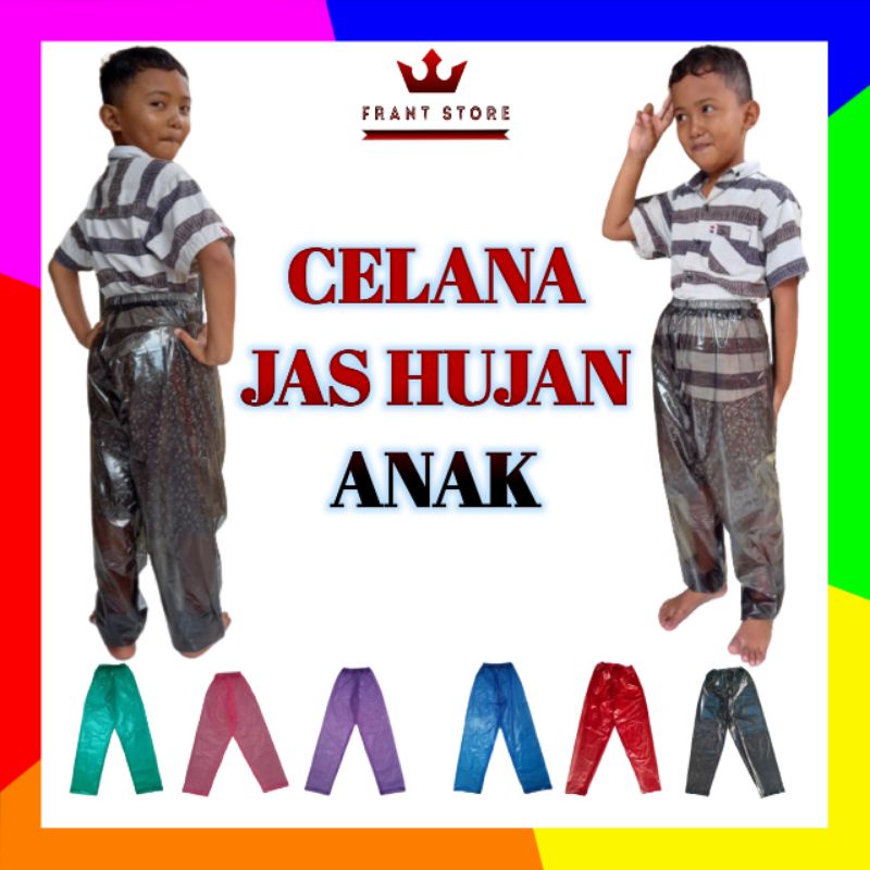 Celana jas hujan anak TANOZ warna warni