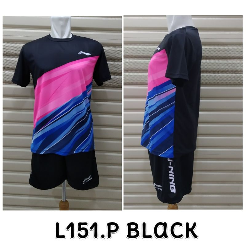 Setelan Badminton / Bulutangkis L151 Polos + Celana Saku