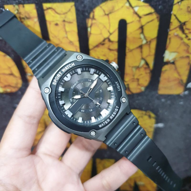 Jam tangan pria casio Sport D20 analog karet murah