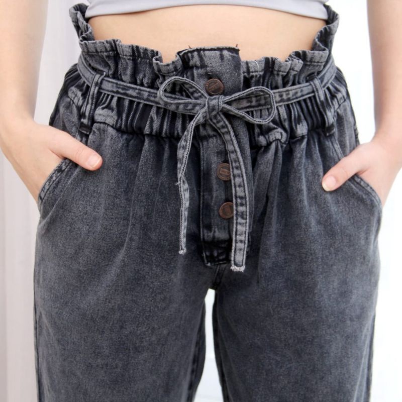 DIFA JEANS BAGGY JEANS BOYFRIENDS WANITA // BAGGY KANCING TALI