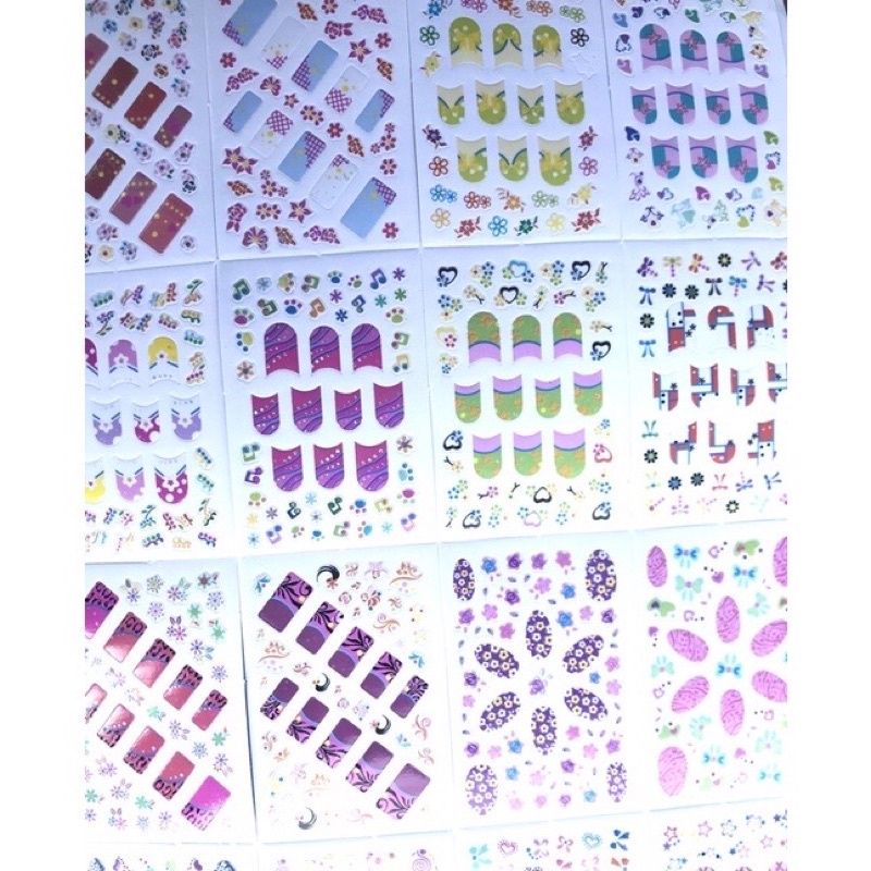 KUKU PALSU WANITA SET FREE LEM NAIL ART / STICKER KUKU MURAH