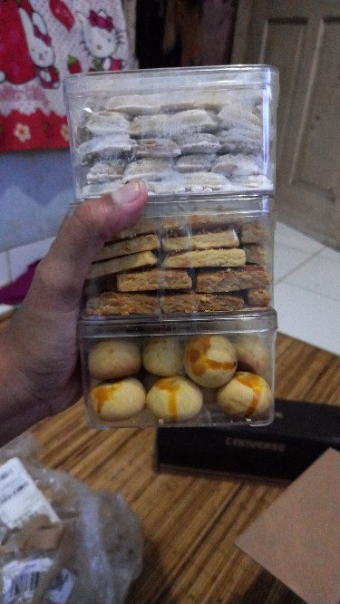 12 Pcs Dessert Box / Toples Nastar Kue Kering Persegi Plastik Mika