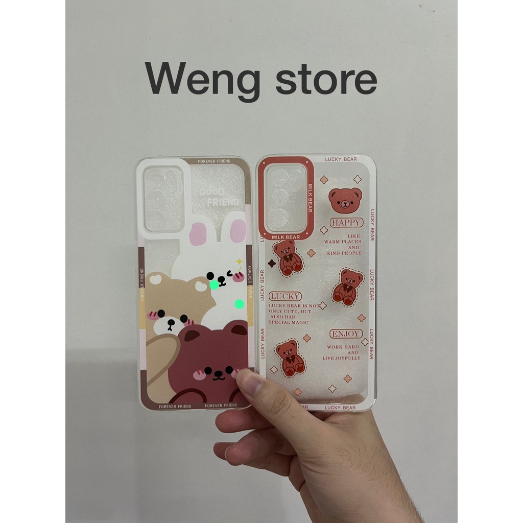 Softcase Lens Clear Milk Bear For Oppo Realme Viv XIaomi Samsung