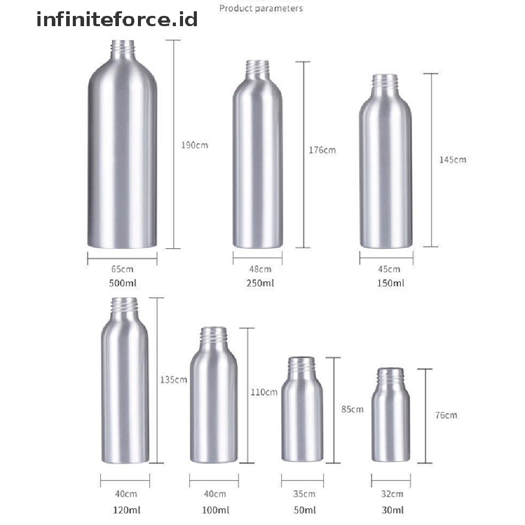 (Infiniteforce.Id) Botol Spray Kosong 50-500ml Bahan Aluminum Untuk Kosmetik